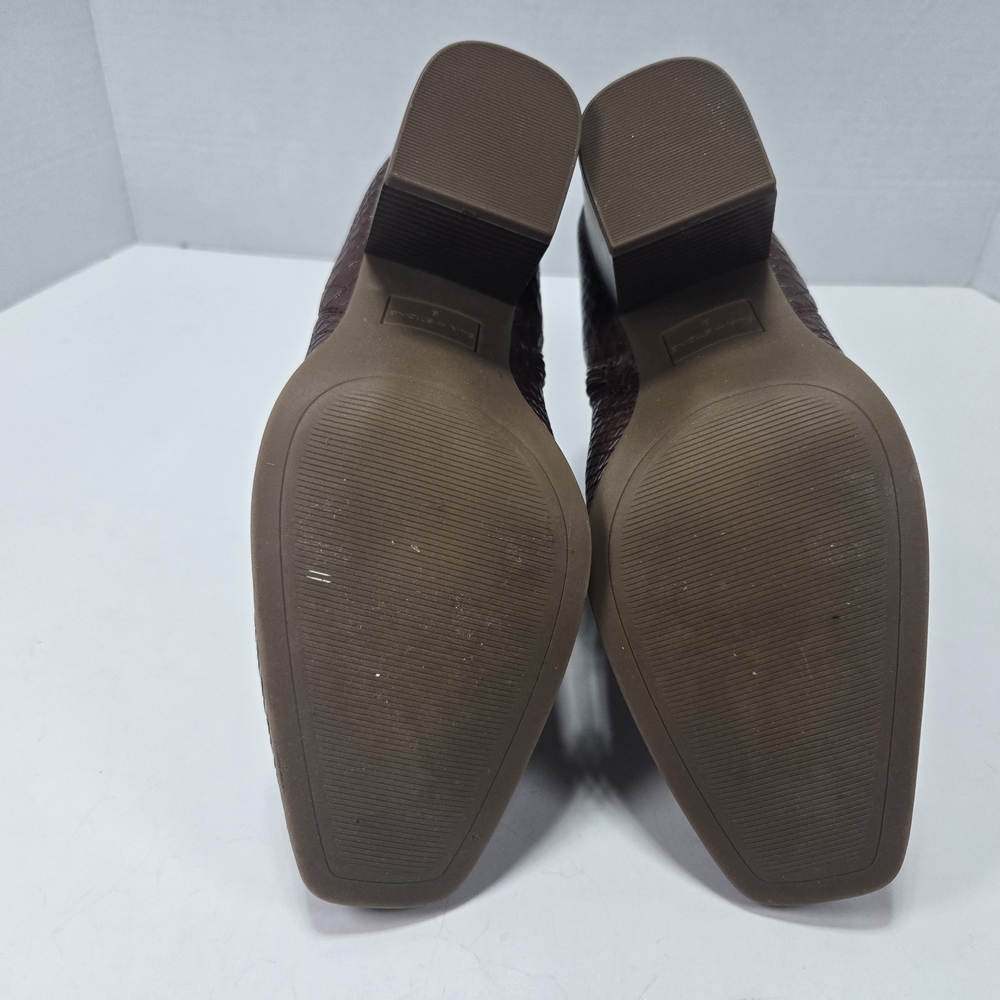 Sun + Stone Pollyy Walnut Textured Snake Skin Animal Print Ankle Booties Size 9 - Picture 14 of 16